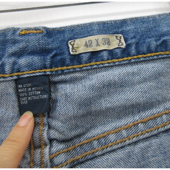 VINTAGE Ralph Lauren Polo Jeans 42X32 Loose Classic Y2K Denim Pants * - Picture 10 of 12